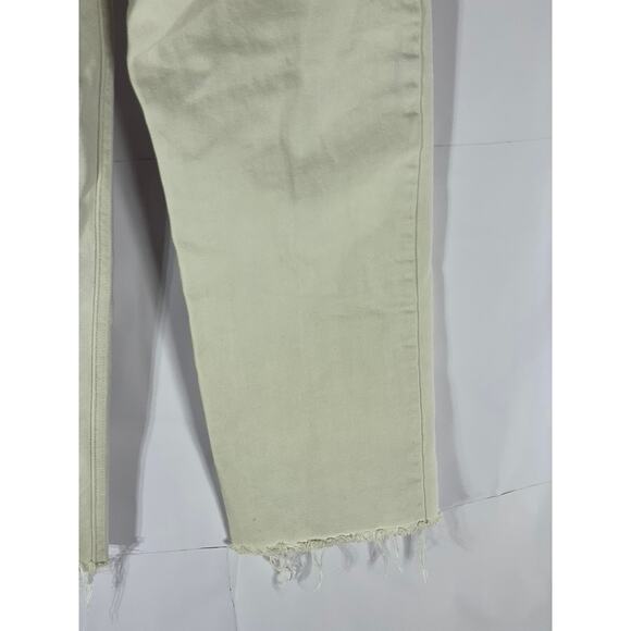 UNIQLO U Women's Cream Cotton Raw-Hem Regular-Fit Straight-Leg Jean SZ 27X32 - Picture 8 of 11